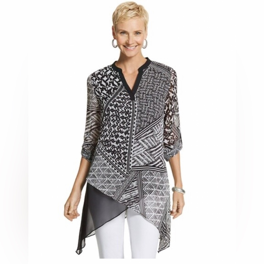Graphic Twist Shula Shirt - Chico's size 2